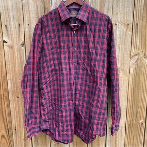 Tailorbyrd flip cuff red plaid XXLT shirt